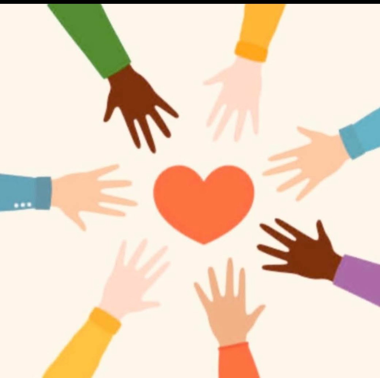 Helping Hands Youth Services' hands and heart artwork